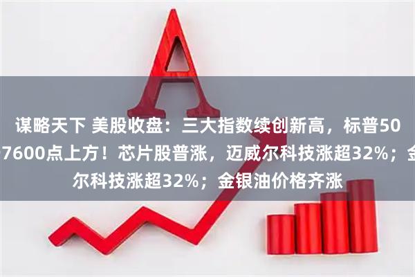 谋略天下 美股收盘:三大指数续创新高,标普500指数首次收于7600点上方!芯片股普涨,迈威尔科技涨超32%;金银油价格齐涨