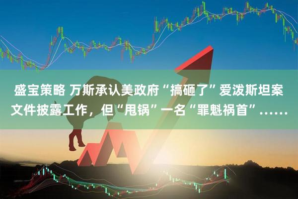 盛宝策略 万斯承认美政府“搞砸了”爱泼斯坦案文件披露工作，但“甩锅”一名“罪魁祸首”……
